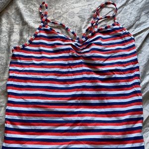 small red and blue f21 tank